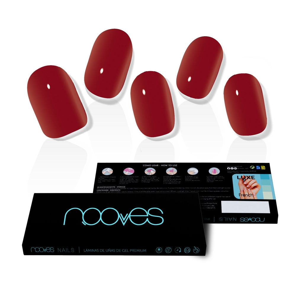 NOOVES GEL NAIL FILMS midnight rain premium luxe solid #red 20 u