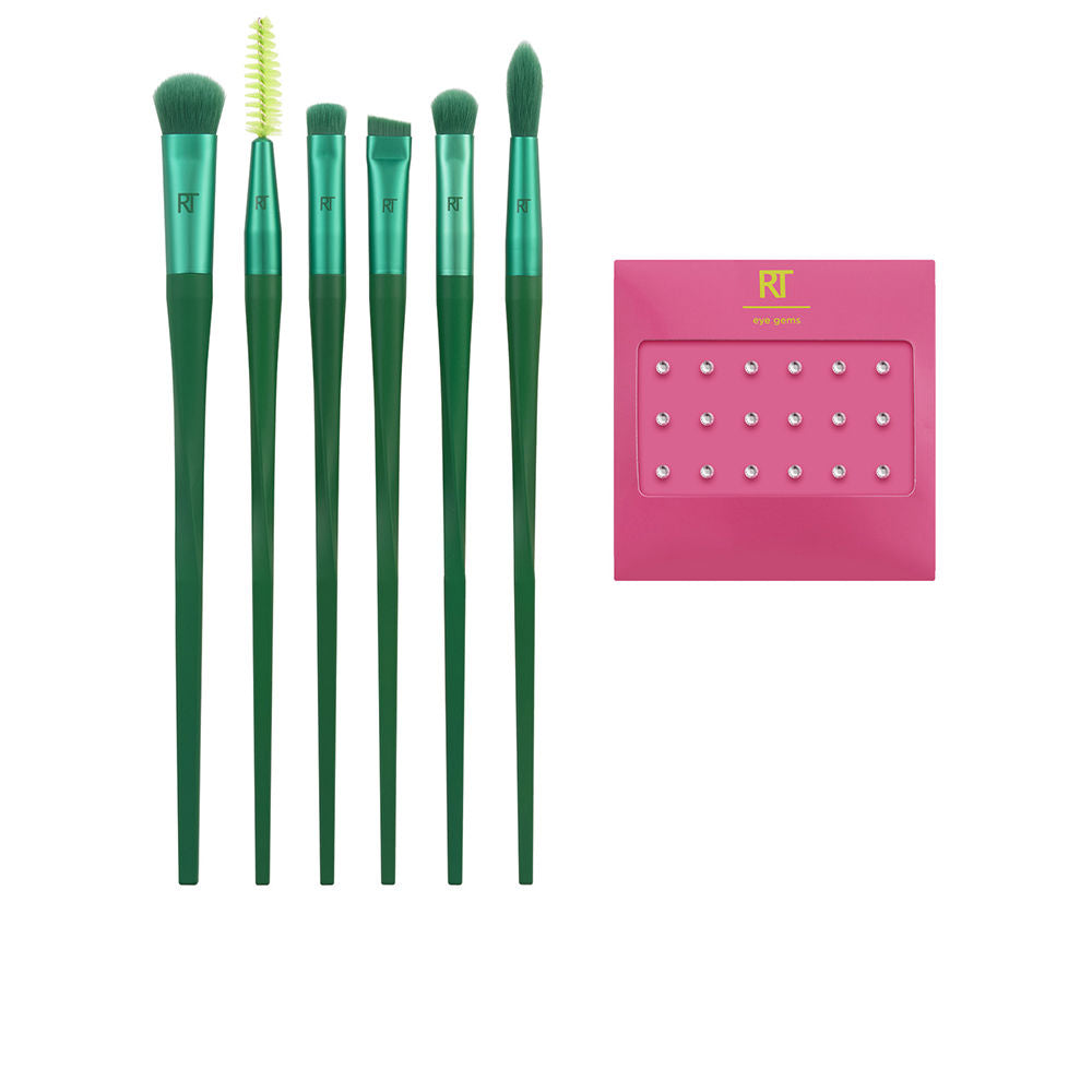 REAL TECHNIQUES NECTAR POP SO JELLY EYE MAKEUP BRUSH LOT 7 pz