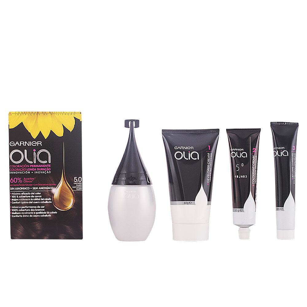 GARNIER OLIA coloración permanente sin amoniaco #5.0-castaño claro 1 u