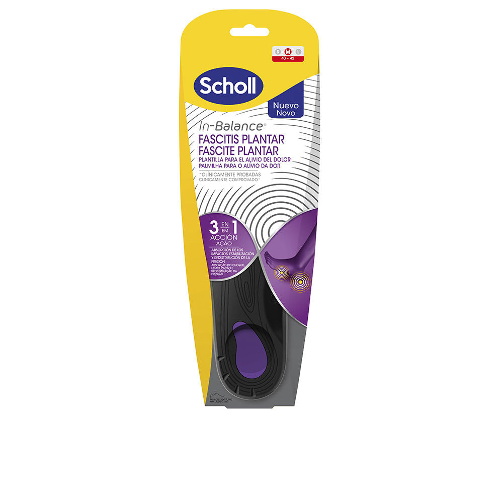 SCHOLL PLANTAR FASCITIS anti-pain insoles with in-balance 3 in 1 technology #Size M 40-42 1 u