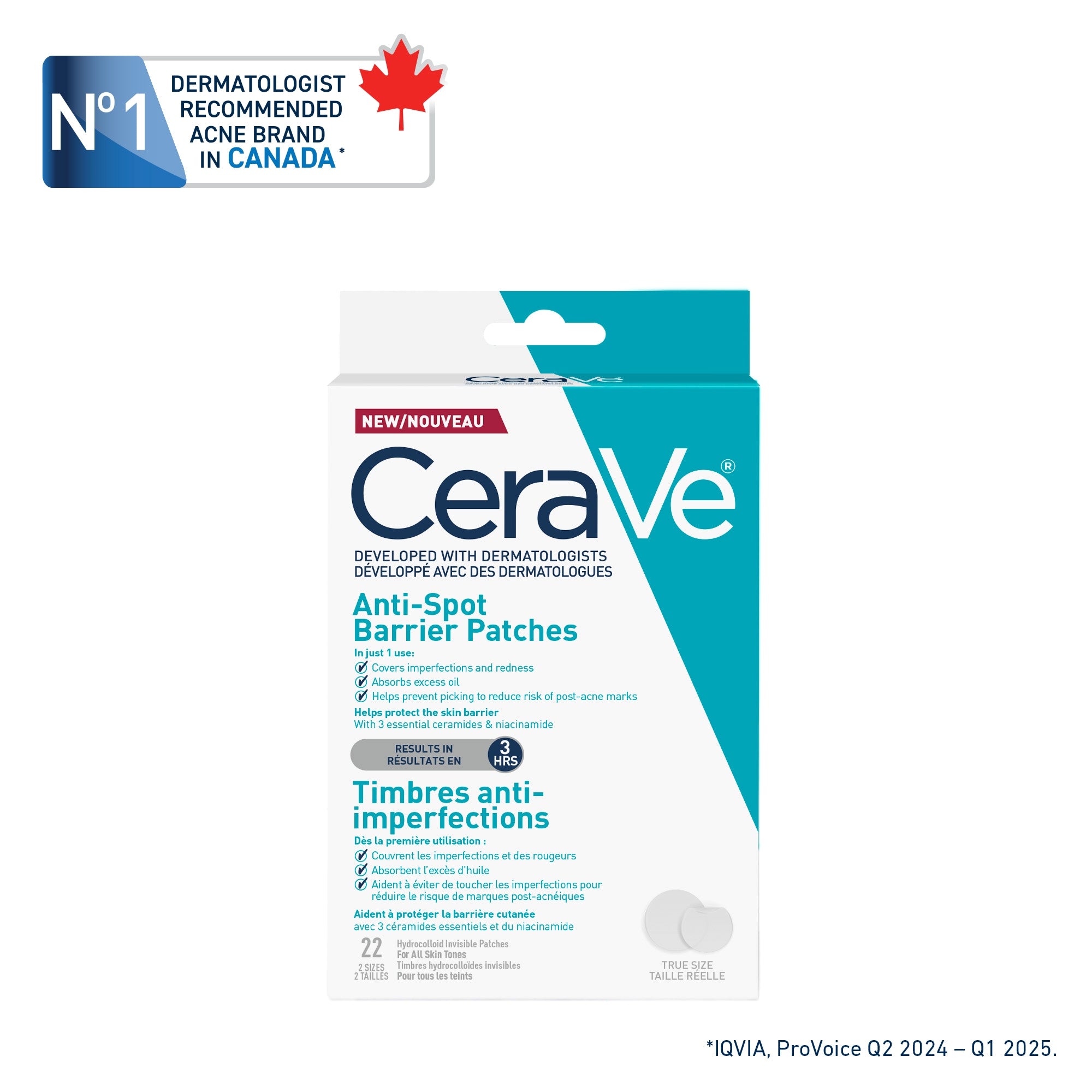 CERAVE ANTI-PIMP PATCHES with 3 essential ceramides and niacinamide, results in 3 hours 22 u