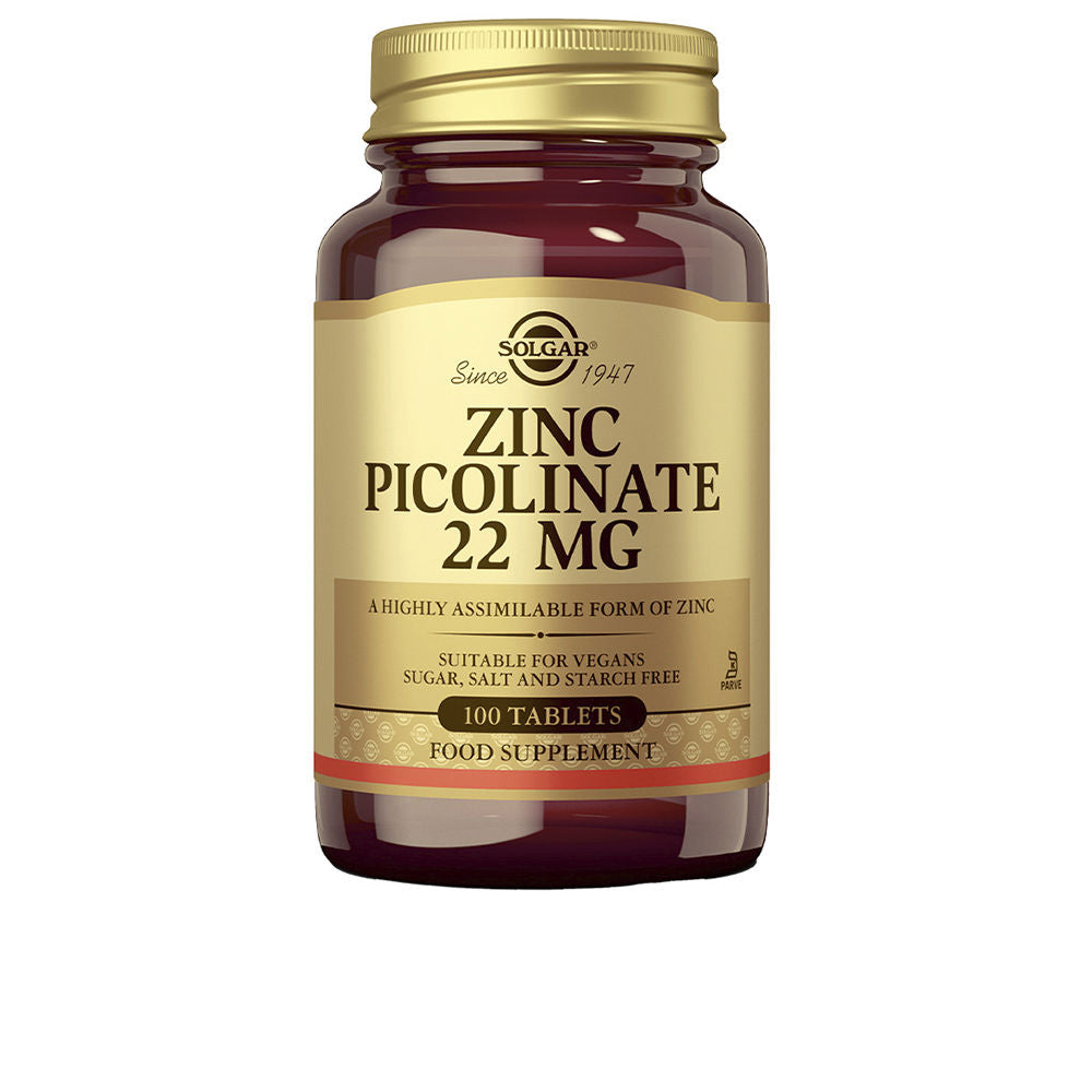 SOLGAR PICOLINATO ZINC 22mg. comprimidos 100 u