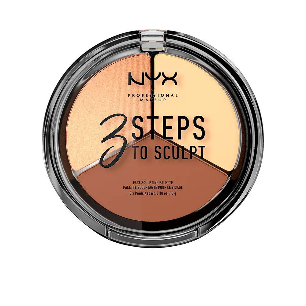 NYX PROFESSIONAL MAKE UP 3 STEPS TO SCULPT face sculpting palette #light