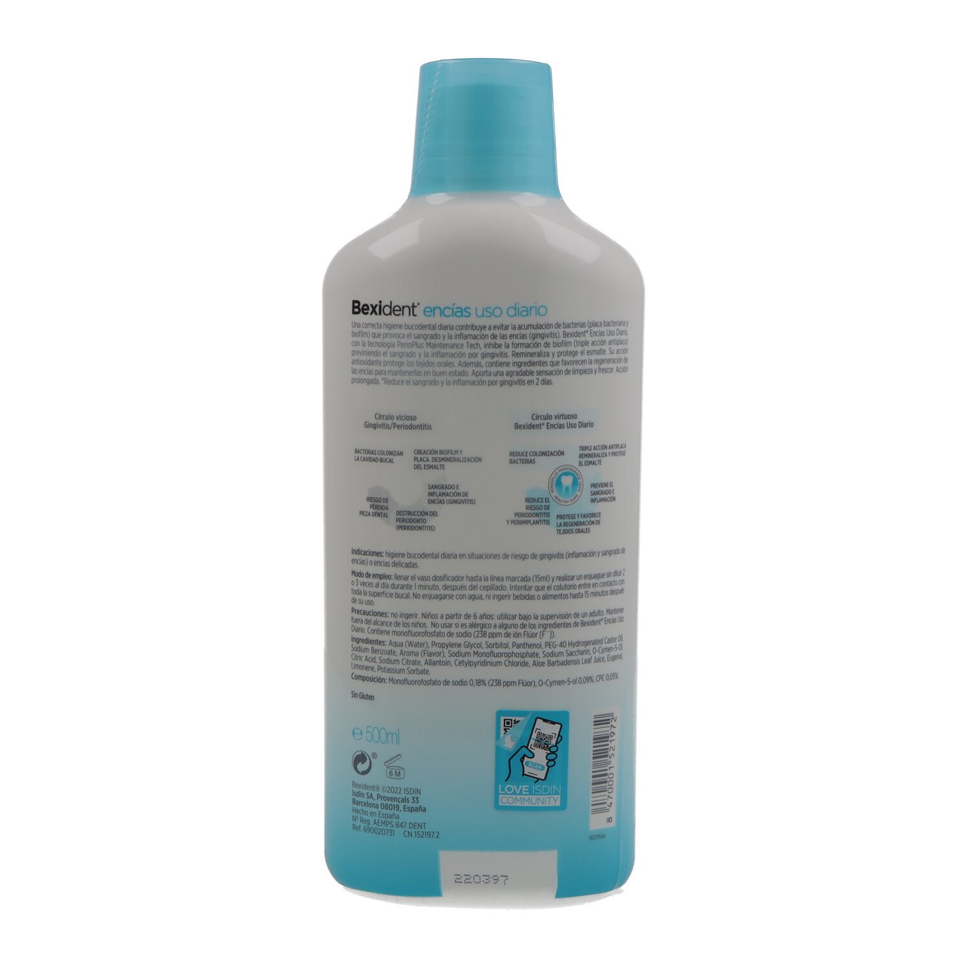 ISDIN BEXIDENT ENCÍAS uso diario colutorio 500 ml