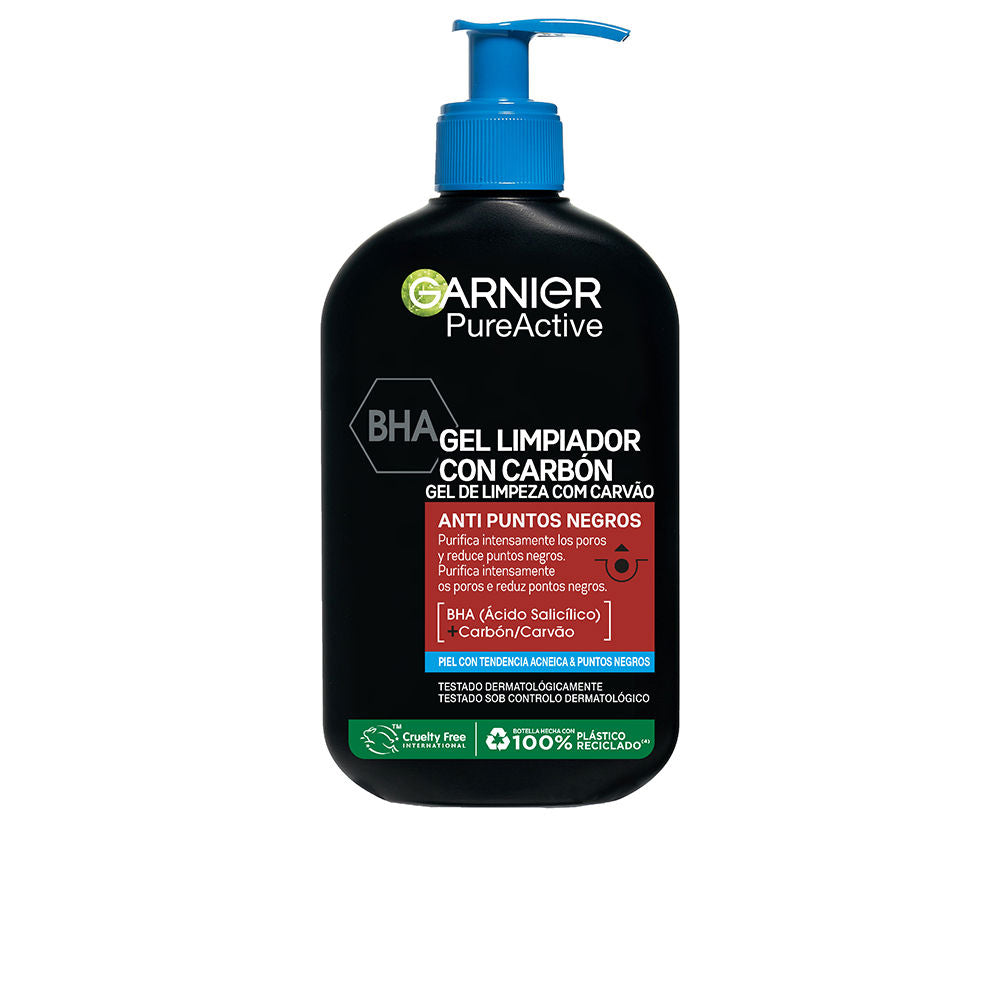 GARNIER PURE ACTIVE charcoal anti-blackhead cleanser gel 250 ml