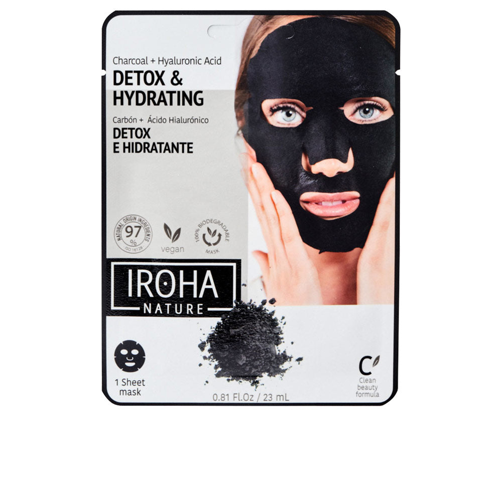 IROHA DETOX CHARCOAL BLACK tissue facial mask 1use 1 u