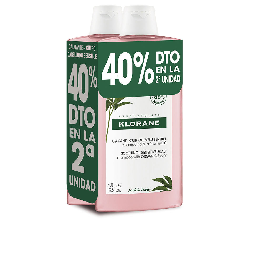 KLORANE A LA PEONY BIO soothing shampoo duo 2 x 400 ml