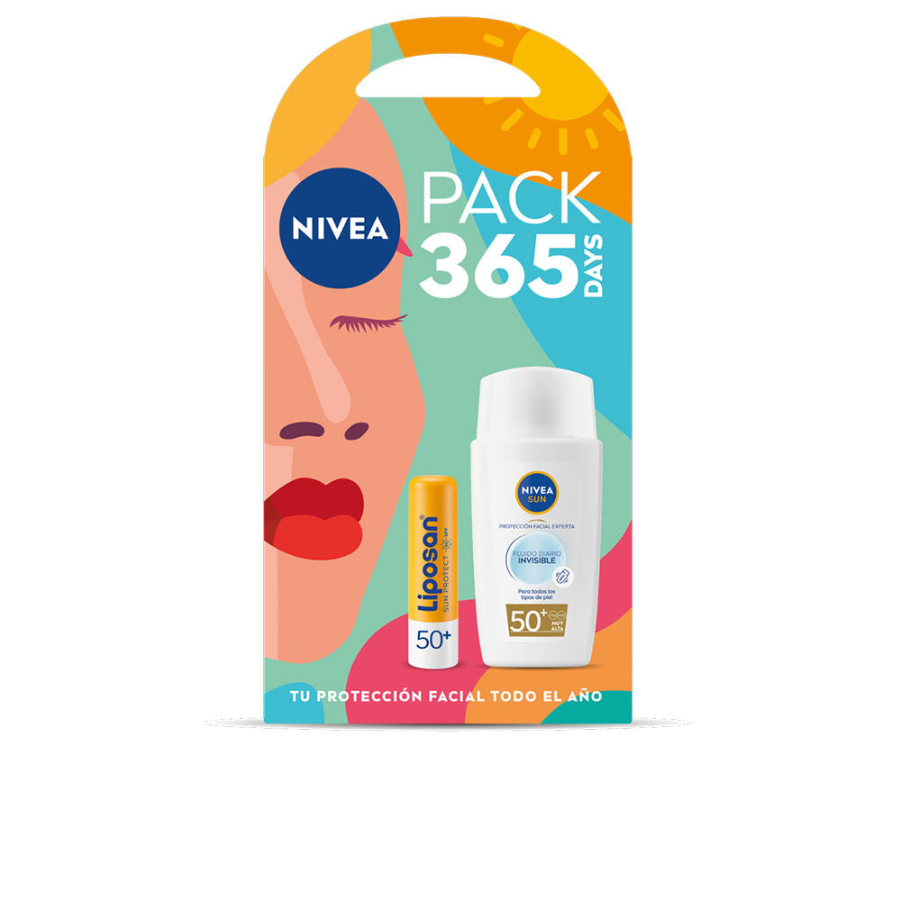 NIVEA SUN INVISIBLE DAILY FLUID SPF50 + LIPOSAN SPF50 PACK 2 pcs
