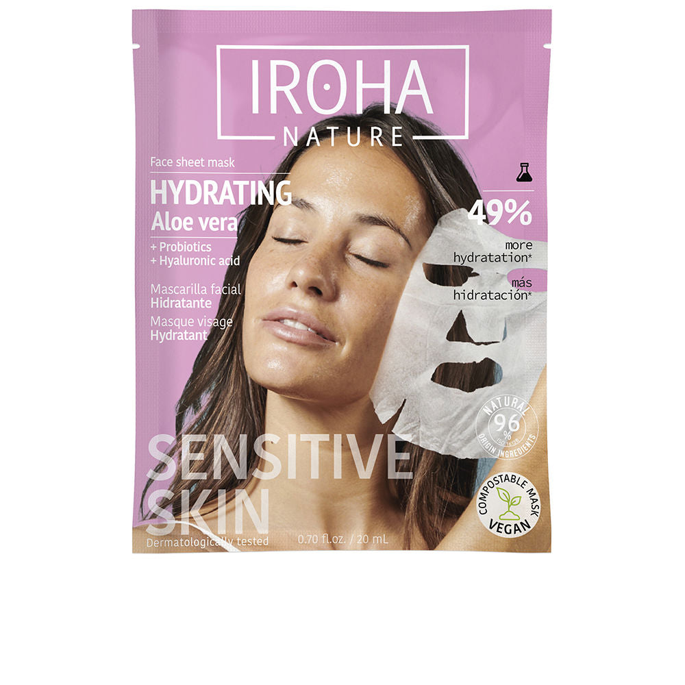 IROHA TISSUE MASK moisturizing aloe + green tea + ginseng + HA 1 u
