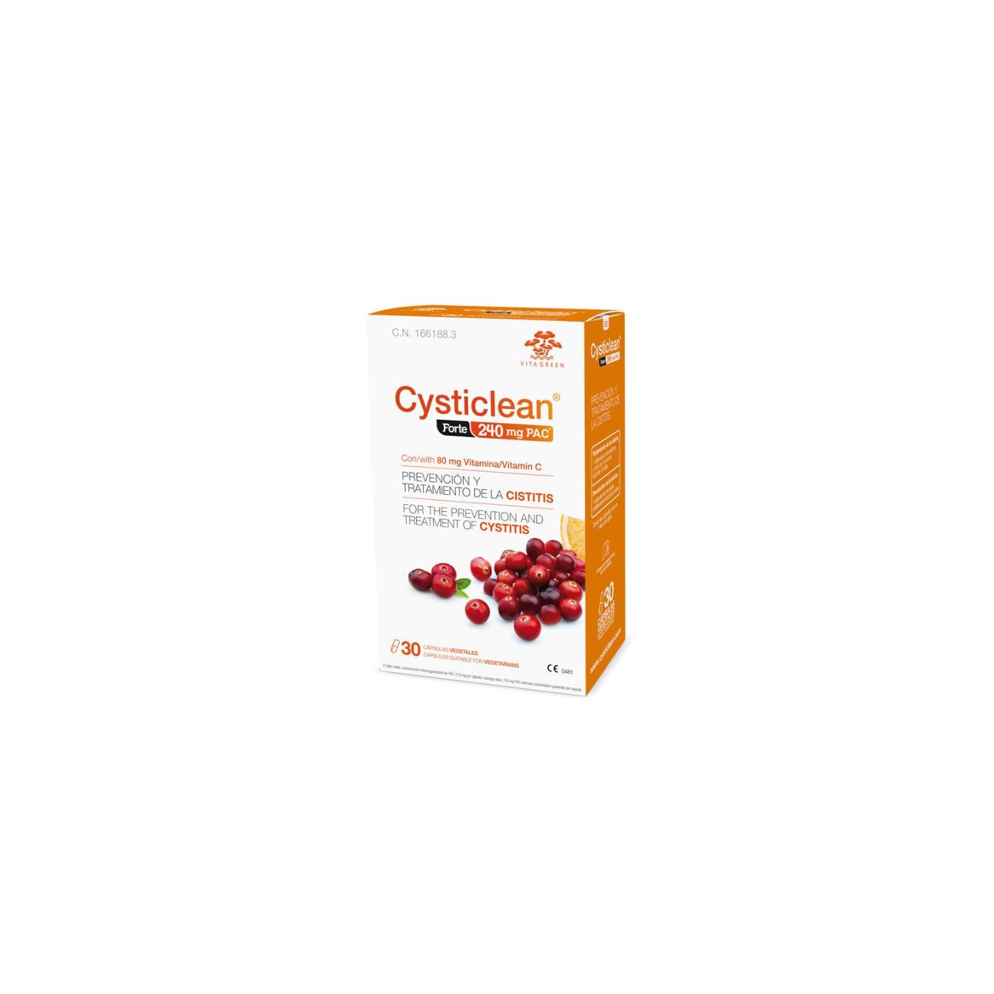 CYSTICLEAN FORTE with PAC and Vit C and Cranberry capsules 30 u