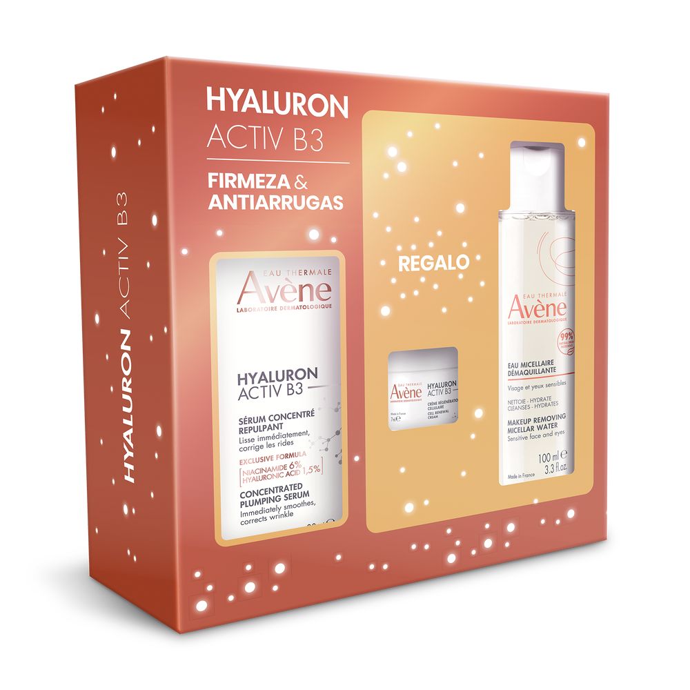 AVÈNE HYALURON ACTIV B3 SERUM + MICELLAR + CREAM CASE 3 pcs