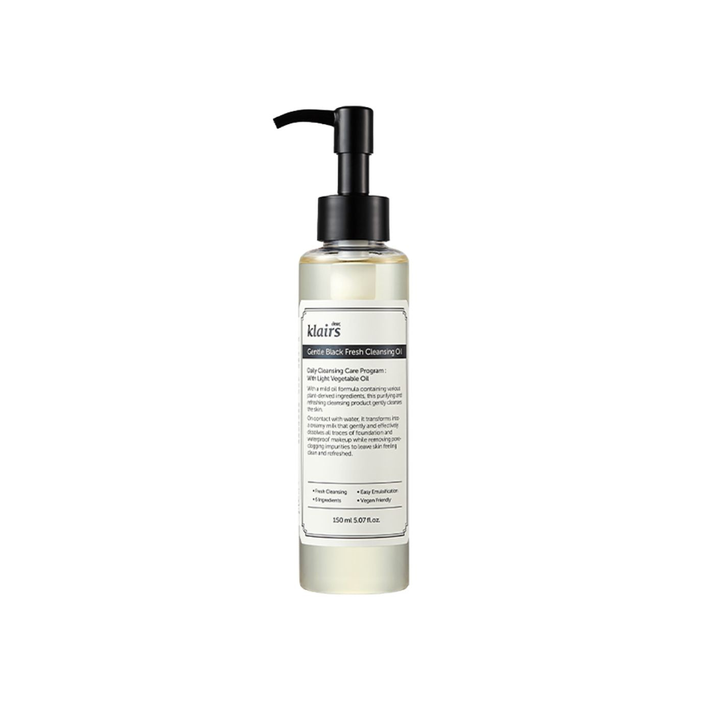 KLAIRS GENTLE BLACK fresh cleansing oil 150 ml