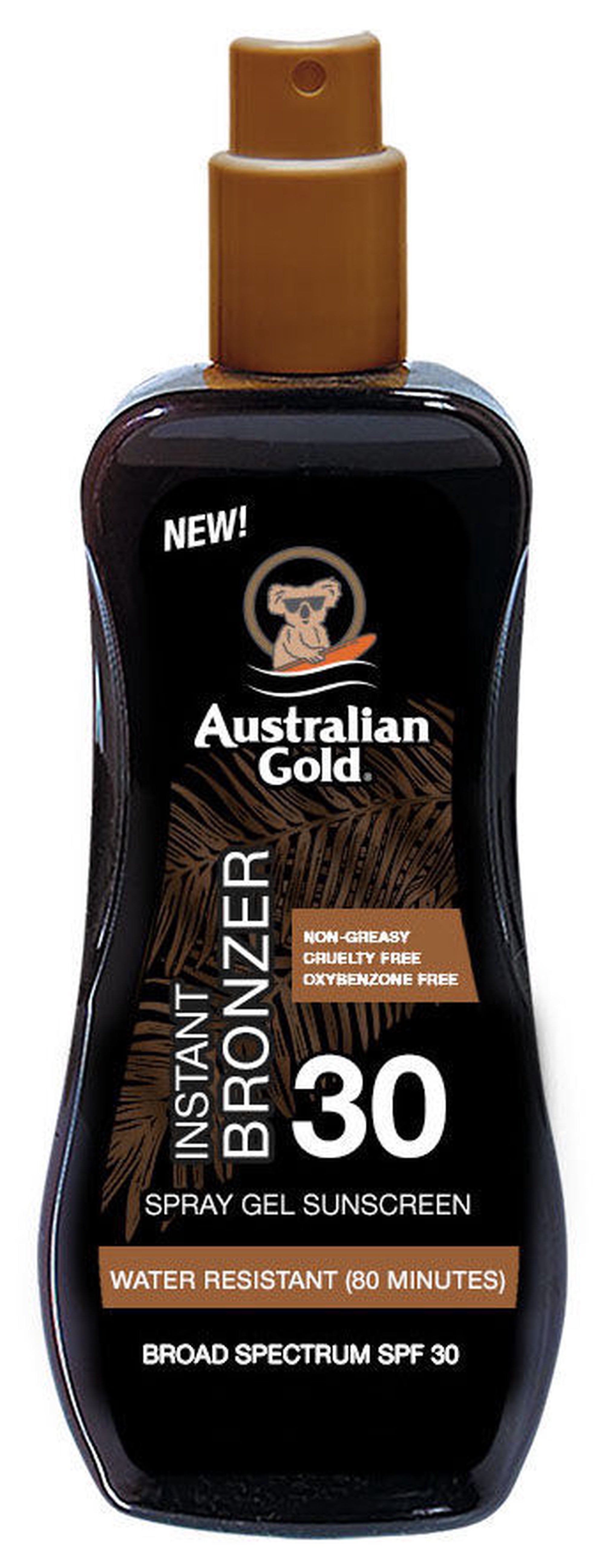 AUSTRALIAN GOLD SUNSCREEN SPF30 spray gel with instant bronzer 100 ml