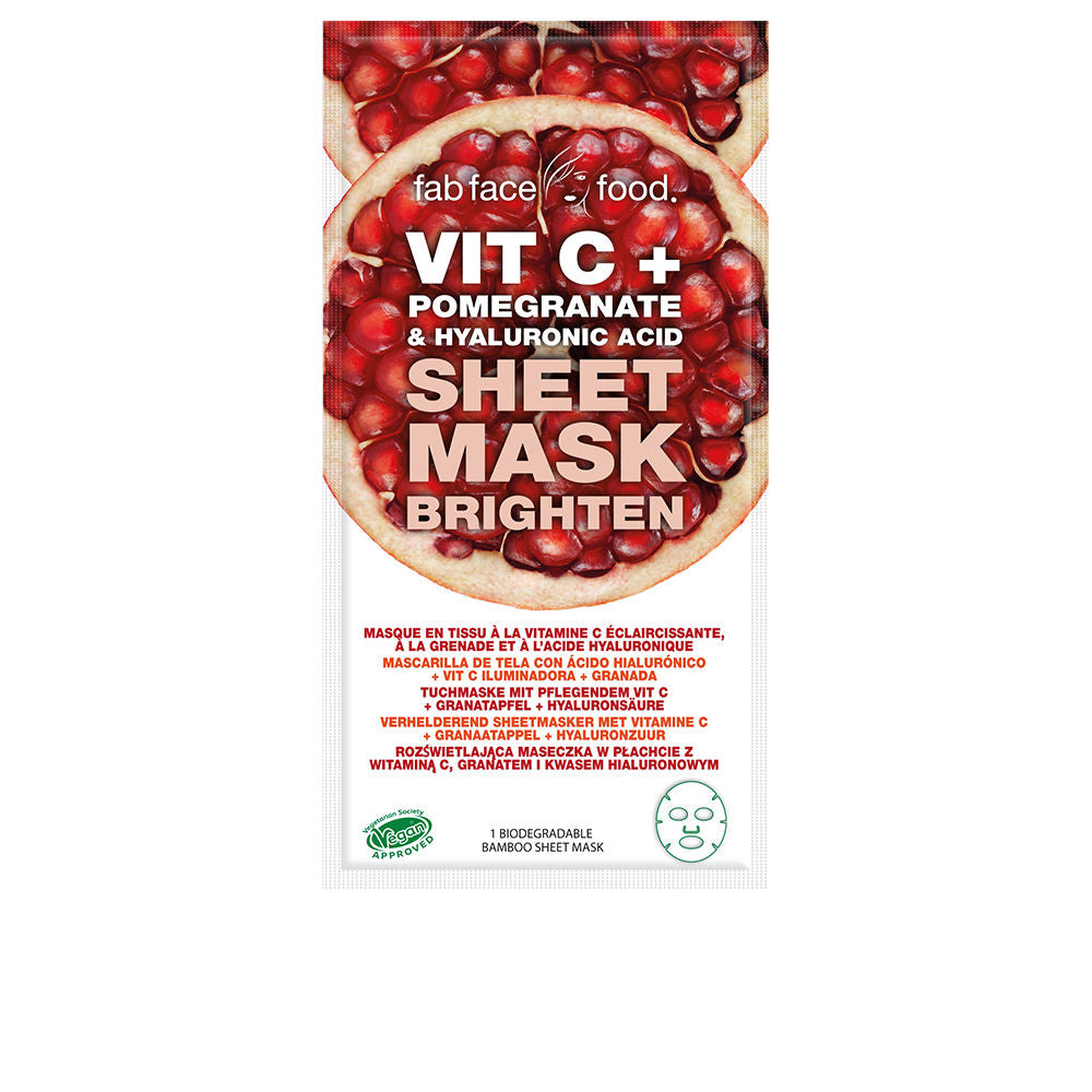 7TH HEAVEN FAB FACE FOOD VIT C + POMEGRANATE & HYALURONIC ACID mascarilla de tela 1 u