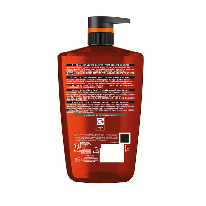 L'ORÉAL PARIS MEN EXPERT BARBER CLUB shower body, hair and beard 1000 ml