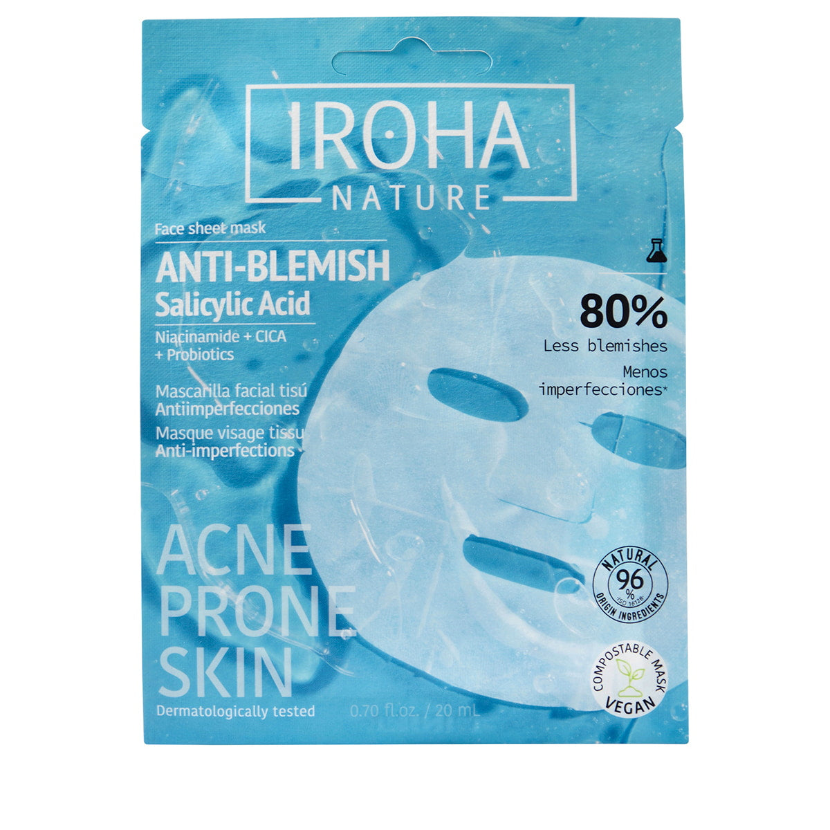 IROHA ANTI-BLEMISH anti-blemish tissue facial mask 1 u