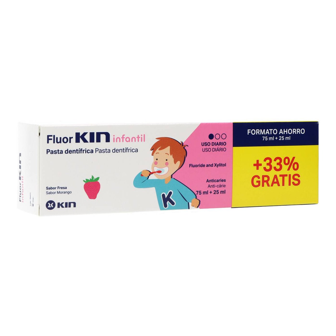 FLUORKIN INFANTIL pasta dentífrica #fresa 75+25 ml 100 ml