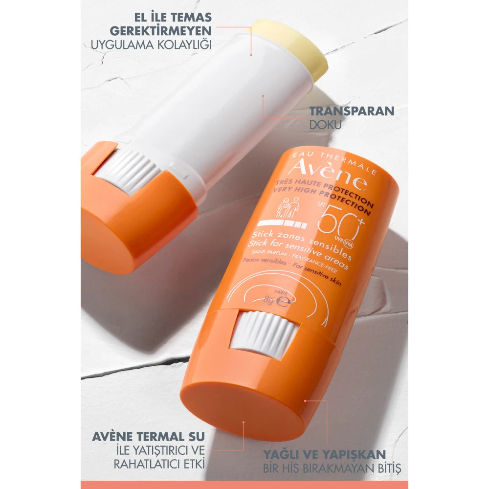 AVÈNE SOLAIRE HAUTE PROTECTION stick zonas sensibles SPF50+ 8 ml