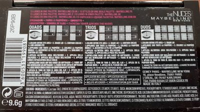 MAYBELLINE THE NUDES eye shadow palette #01