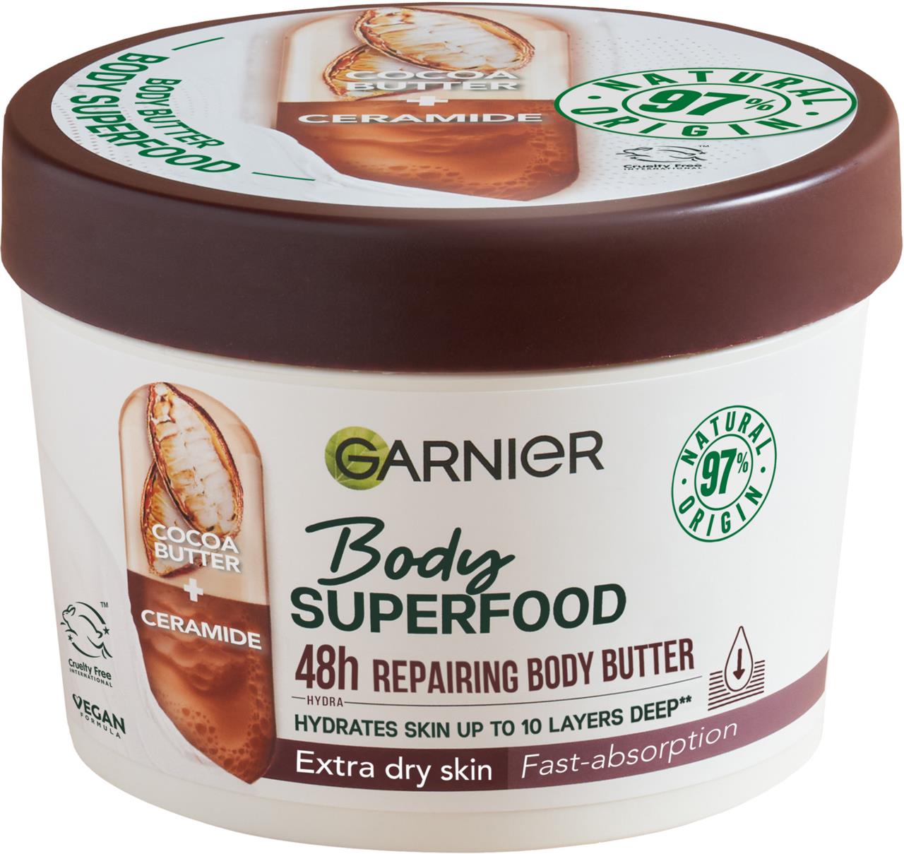 GARNIER BODY SUPERFOOD WATERMELON moisturizing body gel cream for dehydrated skin 380 ml