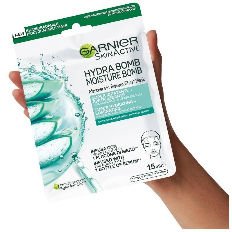 GARNIER SKINACTIVE HYDRABOMB mascarilla facial hidratante calmante pieles secas-sensibles 1 u