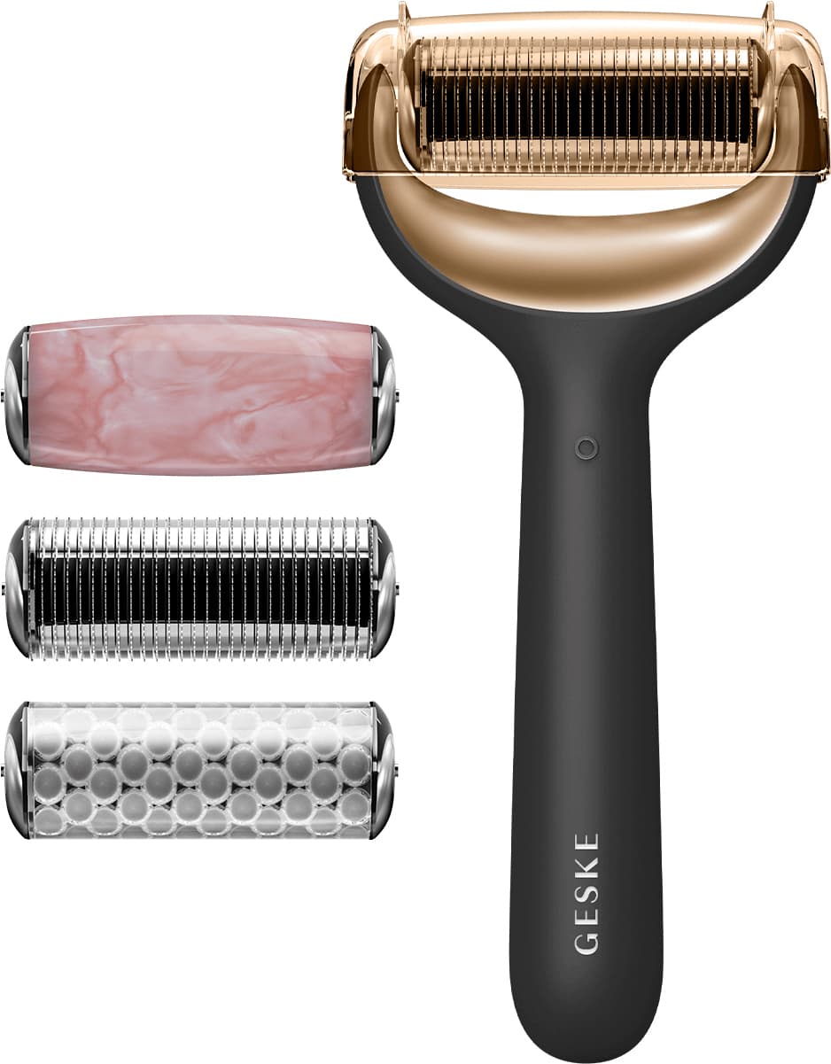 GESKE SMART APP GUIDED facial and body roller with microneedles 9 in 1 #black 4 u