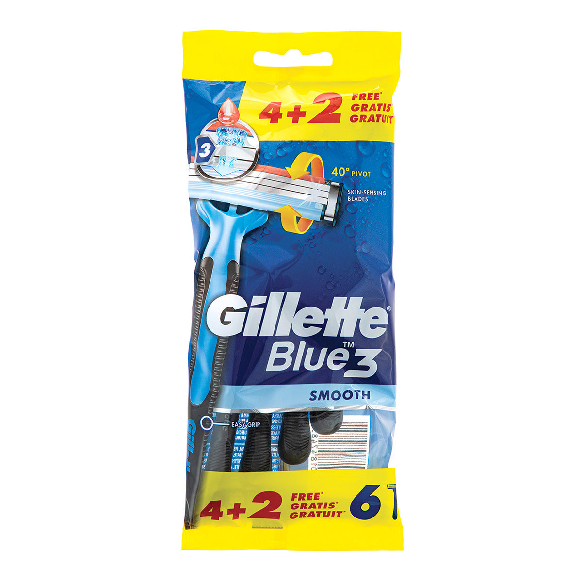 GILLETTE BLUE 3 disposable razor blades 6 units
