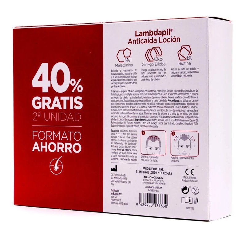 ISDIN LAMBDAPIL anti-hair loss single dose duo lotion 2 x 20 units