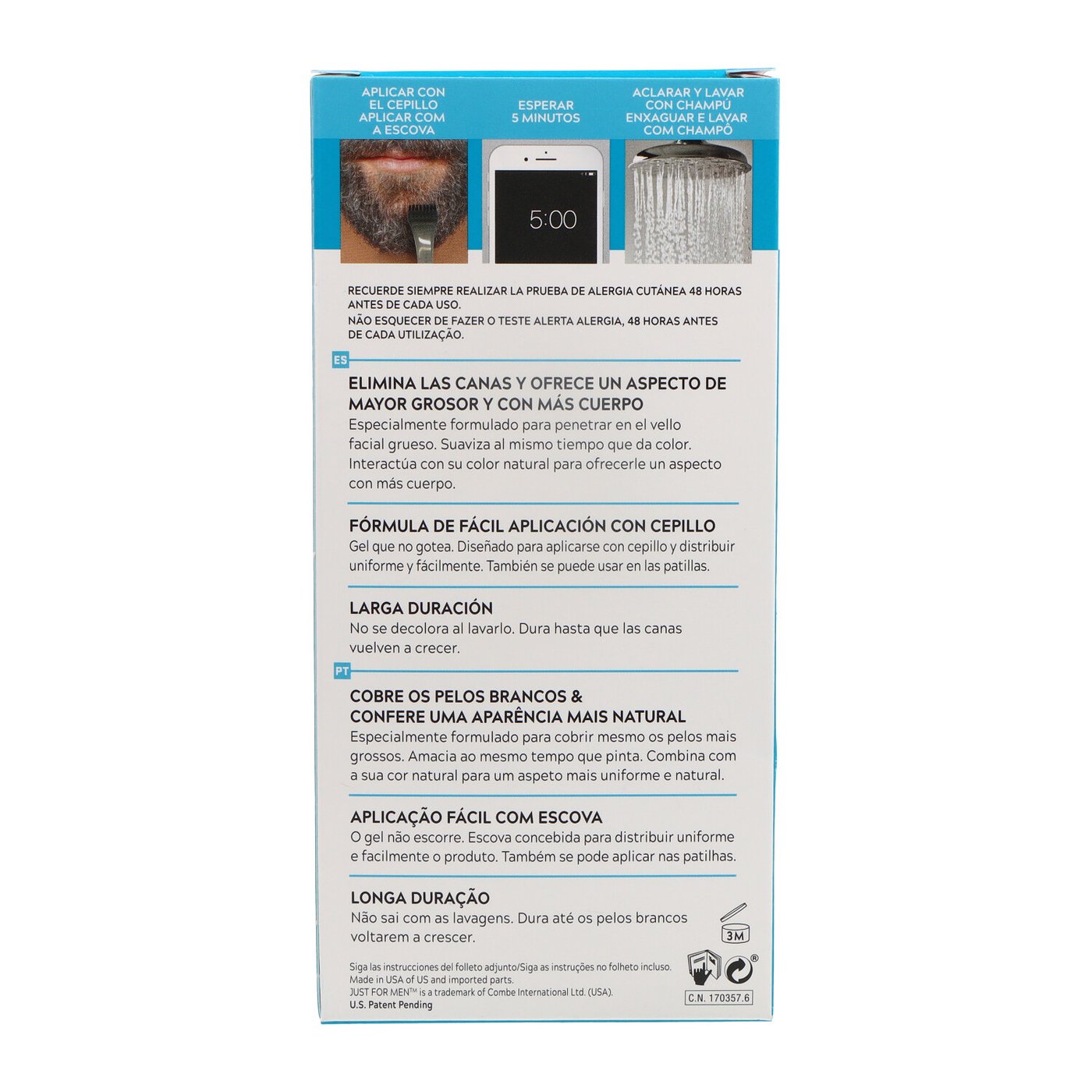 JUST FOR MEN Gel Colorant for Mustache, Beard and Sideburns #DarkBrown 15 ml