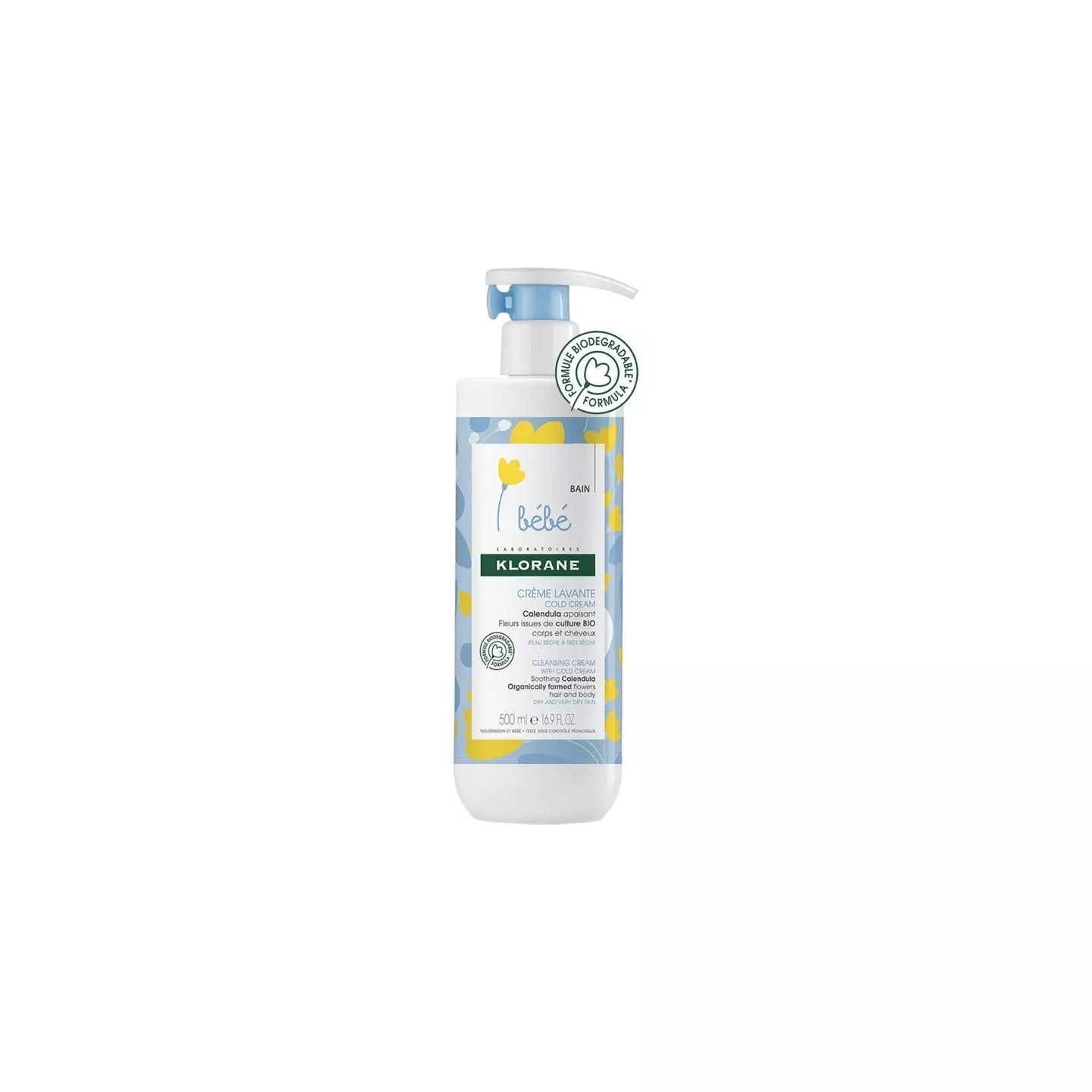 KLORANE BÉBÉ face and body cleansing cream 500 ml