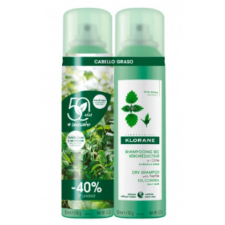 KLORANE A LA ORTIGA sebum-regulating dry shampoo for oily hair pack 2 x 150 ml