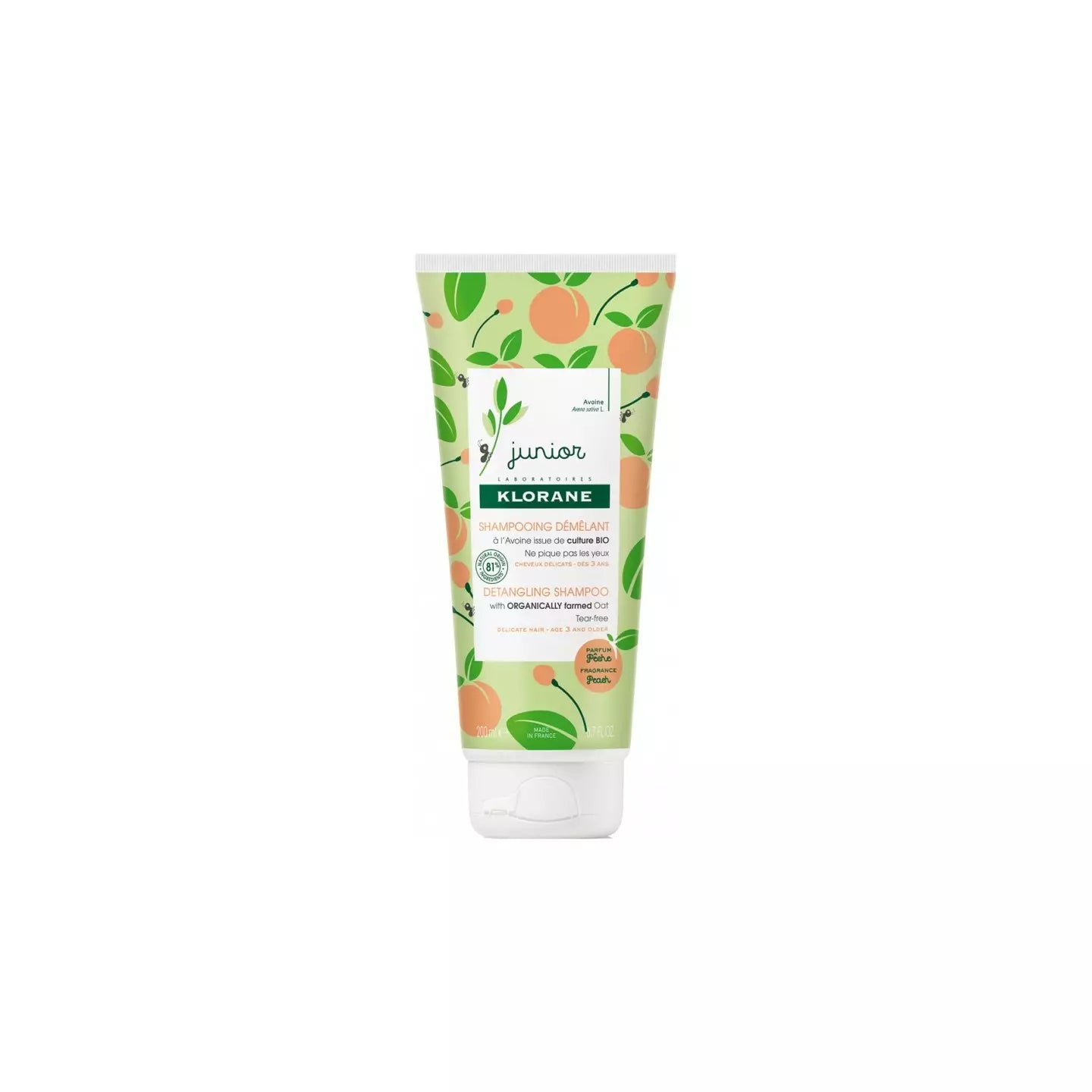 KLORANE JUNIOR peach detangling shampoo 200 ml