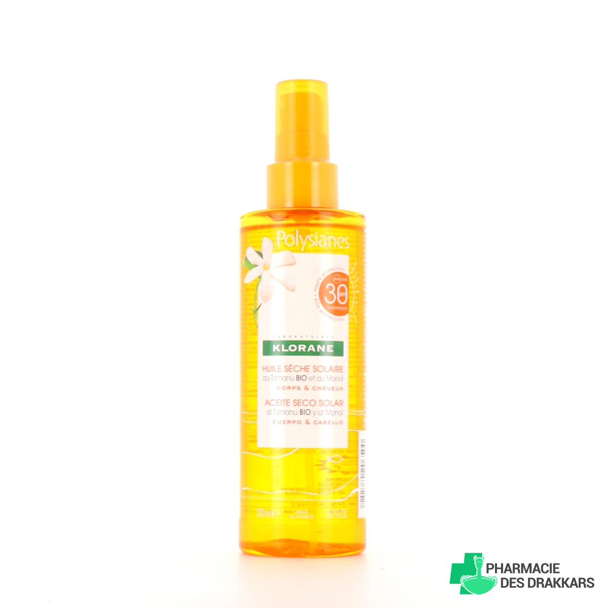 KLORANE POLYSIANES MONOÏ Y TAMANU BIO solar dry oil SPF30 200 ml