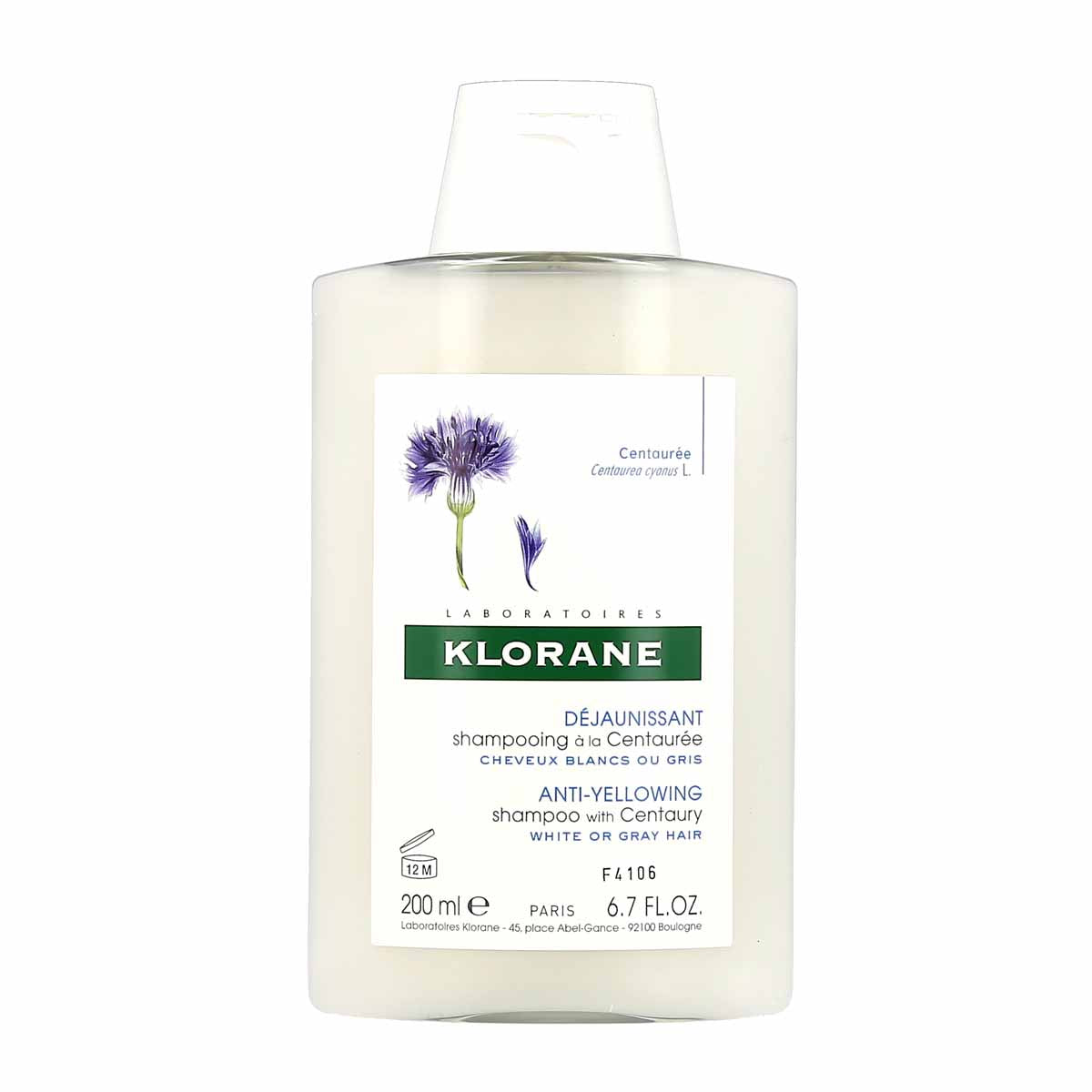 KLORANE A LA CENTAUREA BIO anti-yellowing shampoo for gray and blonde hair 200 ml