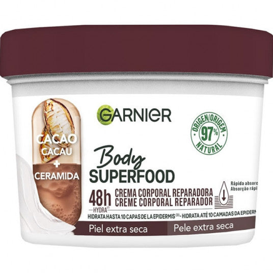 GARNIER BODY SUPERFOOD CACAO repairing body cream for extra dry skin 380 ml