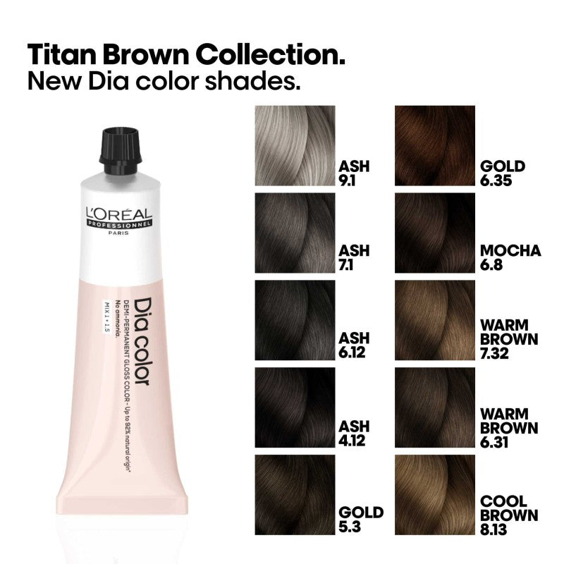 L'ORÉAL PROFESSIONNEL PARIS DIA COLOR demi-permanent ammonia-free color #4.12 60 ml