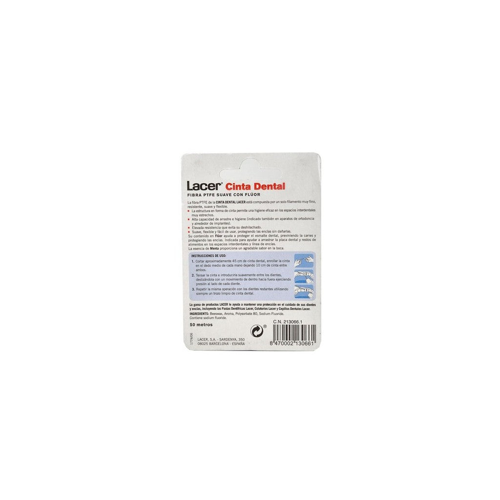 LACER CINTA DENTAL PTFE sabor menta 50 metros 1 u