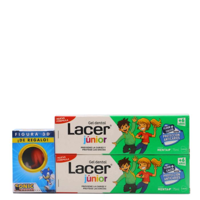 LACER JUNIOR MINT DENTAL GEL PACK 2 x 75 ml + 3D figure