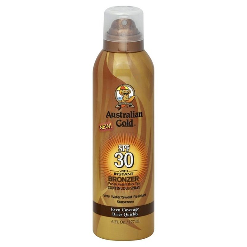 AUSTRALIAN GOLD INSTANT BRONZER SPF30 water resistant spray 177 ml