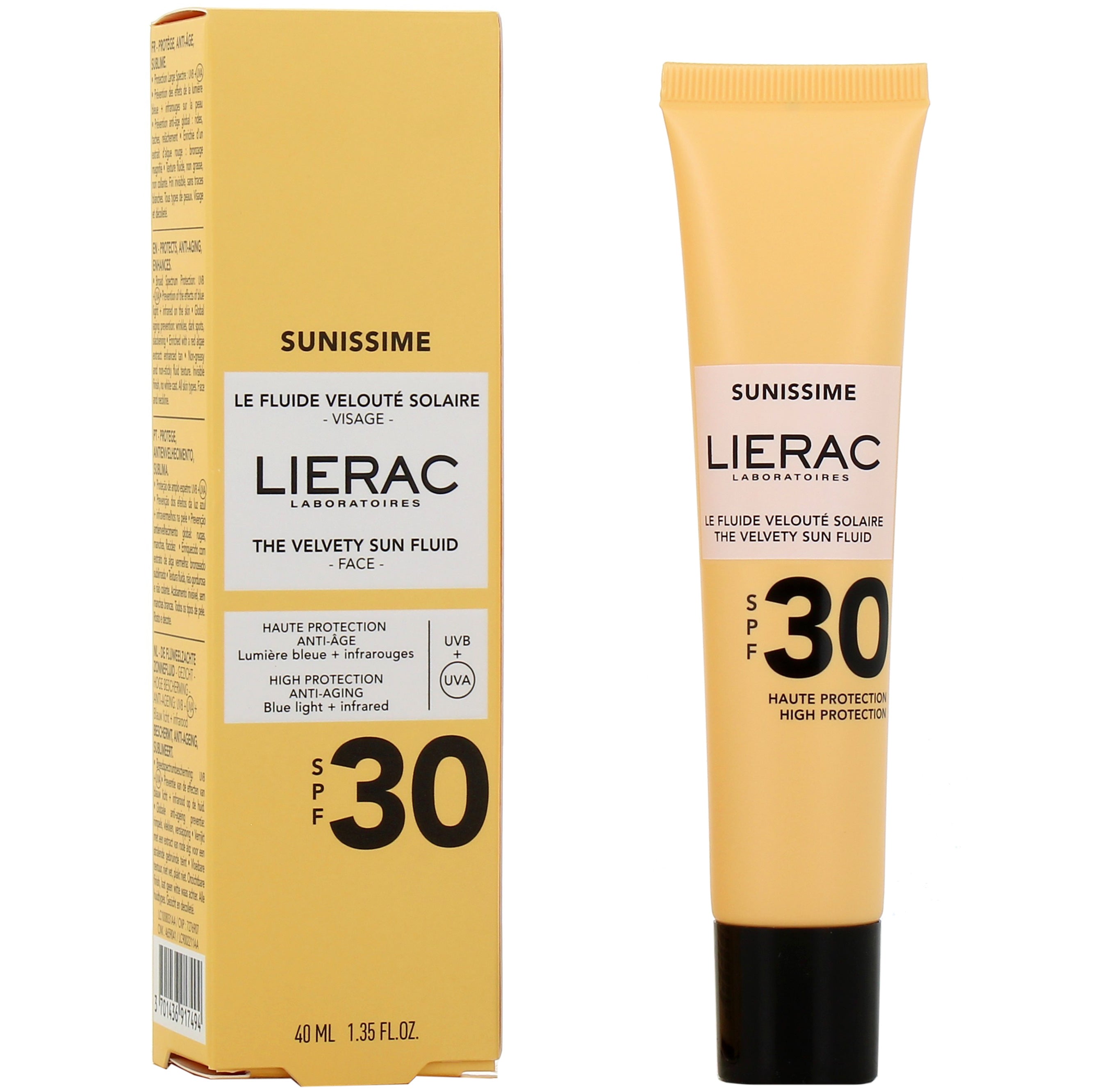 LIERAC SUNISSIME velvety solar fluid SPF30 40 ml