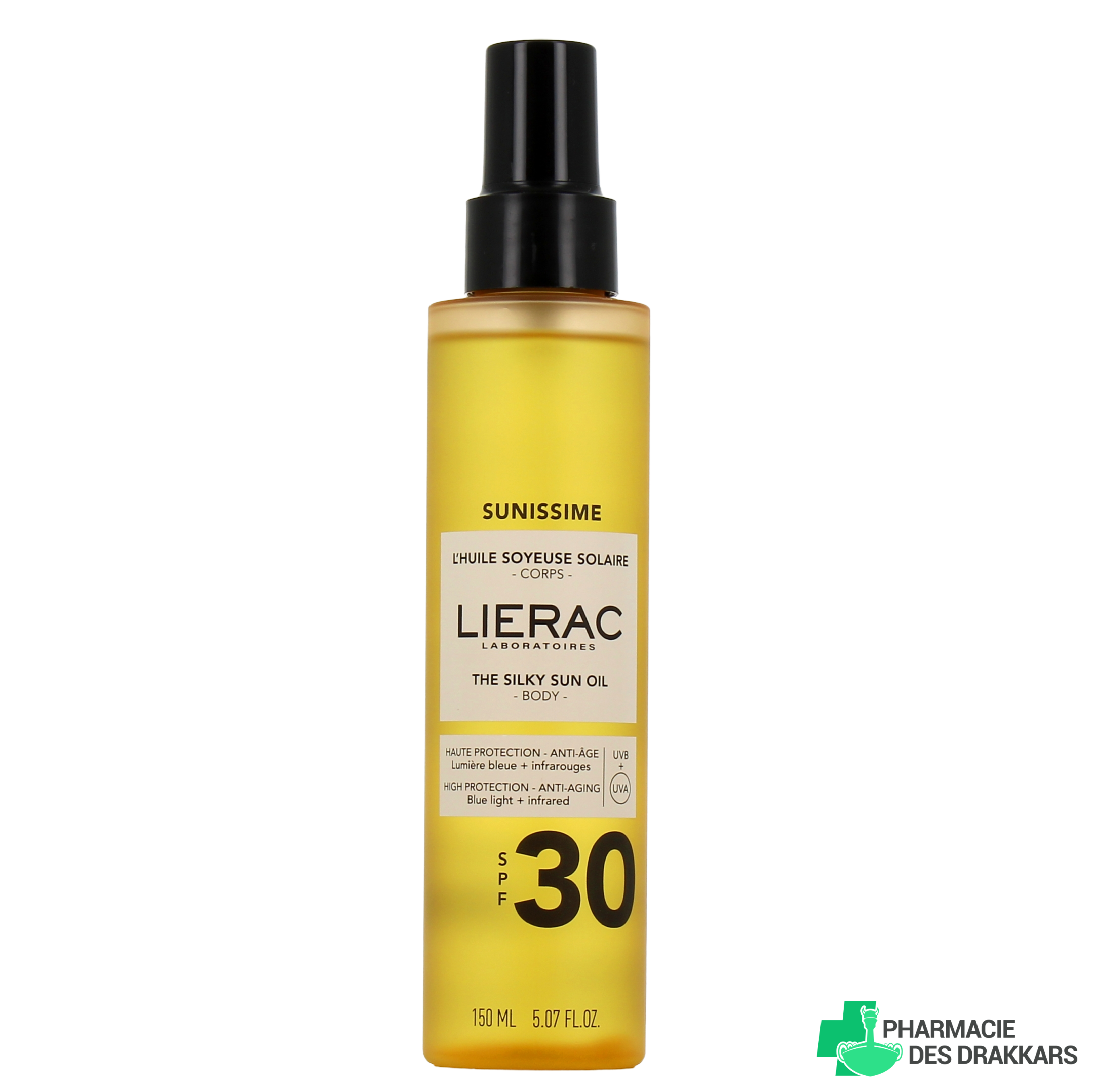 LIERAC SUNISSIME silky oil sunscreen body SPF30 150 ml