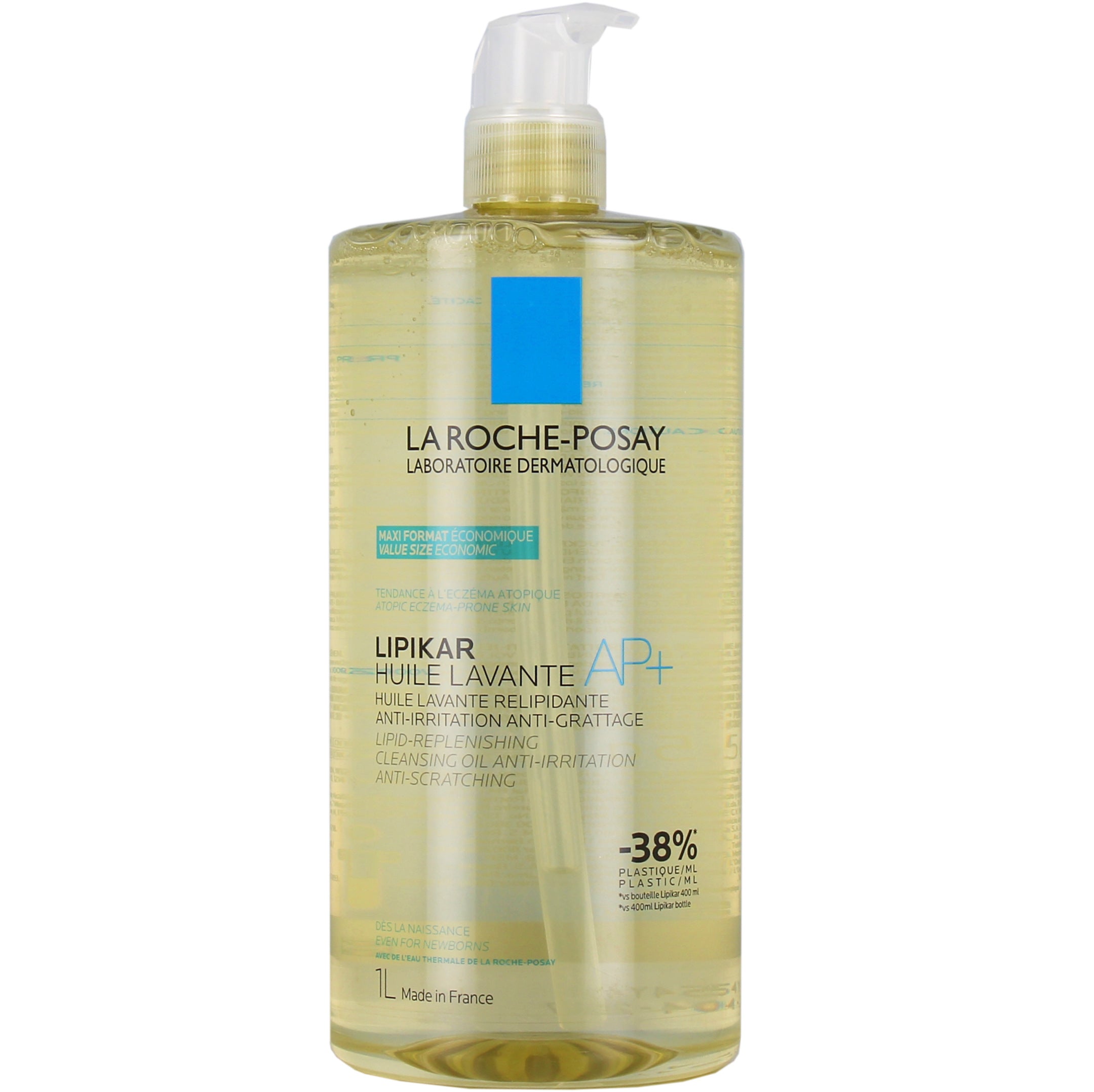 LA ROCHE POSAY LIPIKAR AP+ Cleansing Oil Anti-irritation Body Cleanser for Atopic Skin 1000 ml