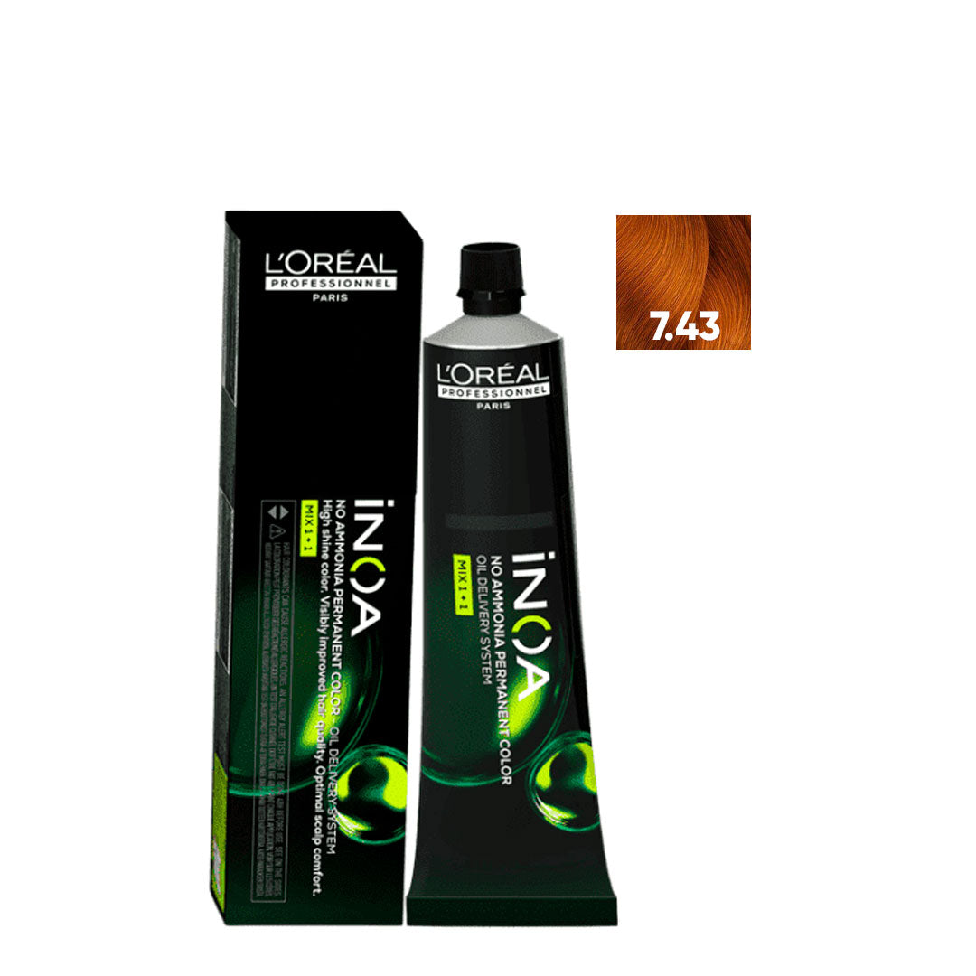 L'ORÉAL PROFESSIONNEL PARIS INOA no ammonia permanent color #7.43 60 gr
