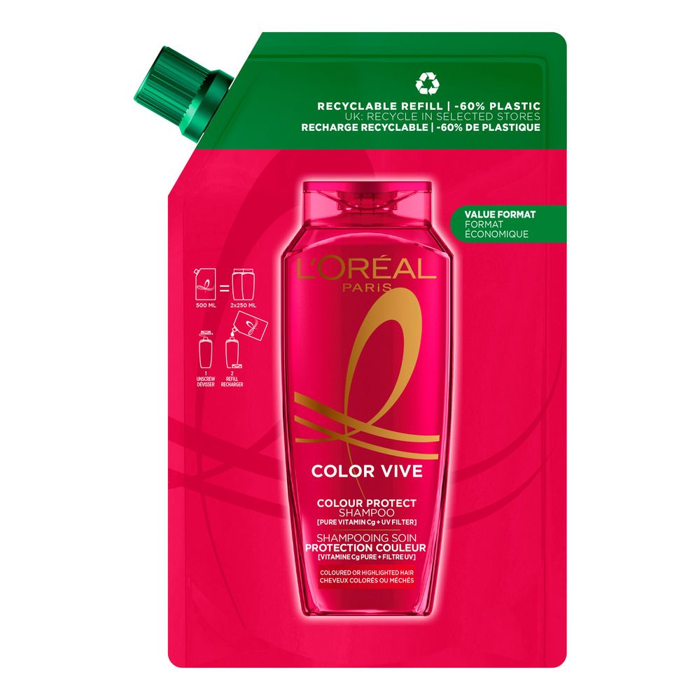 L'ORÉAL PARIS ELVIVE COLOR-VIVE protective shampoo refill eco pack 500 ml