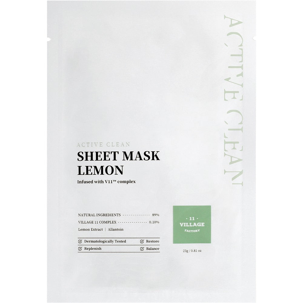 VILLAGE 11 ACTIVE CLEAN sheet mask lemon 23 gr