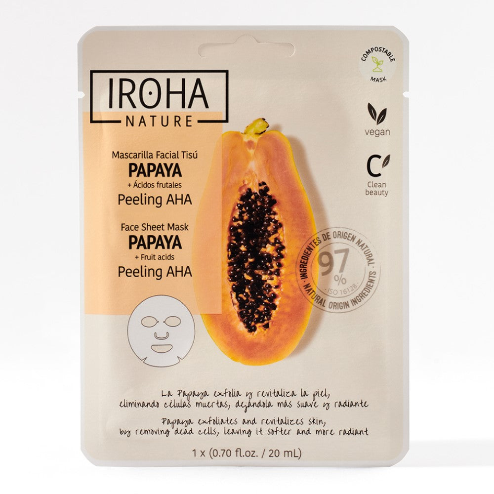 IROHA PAPAYA PEELING AHA tissue facial mask 1 u