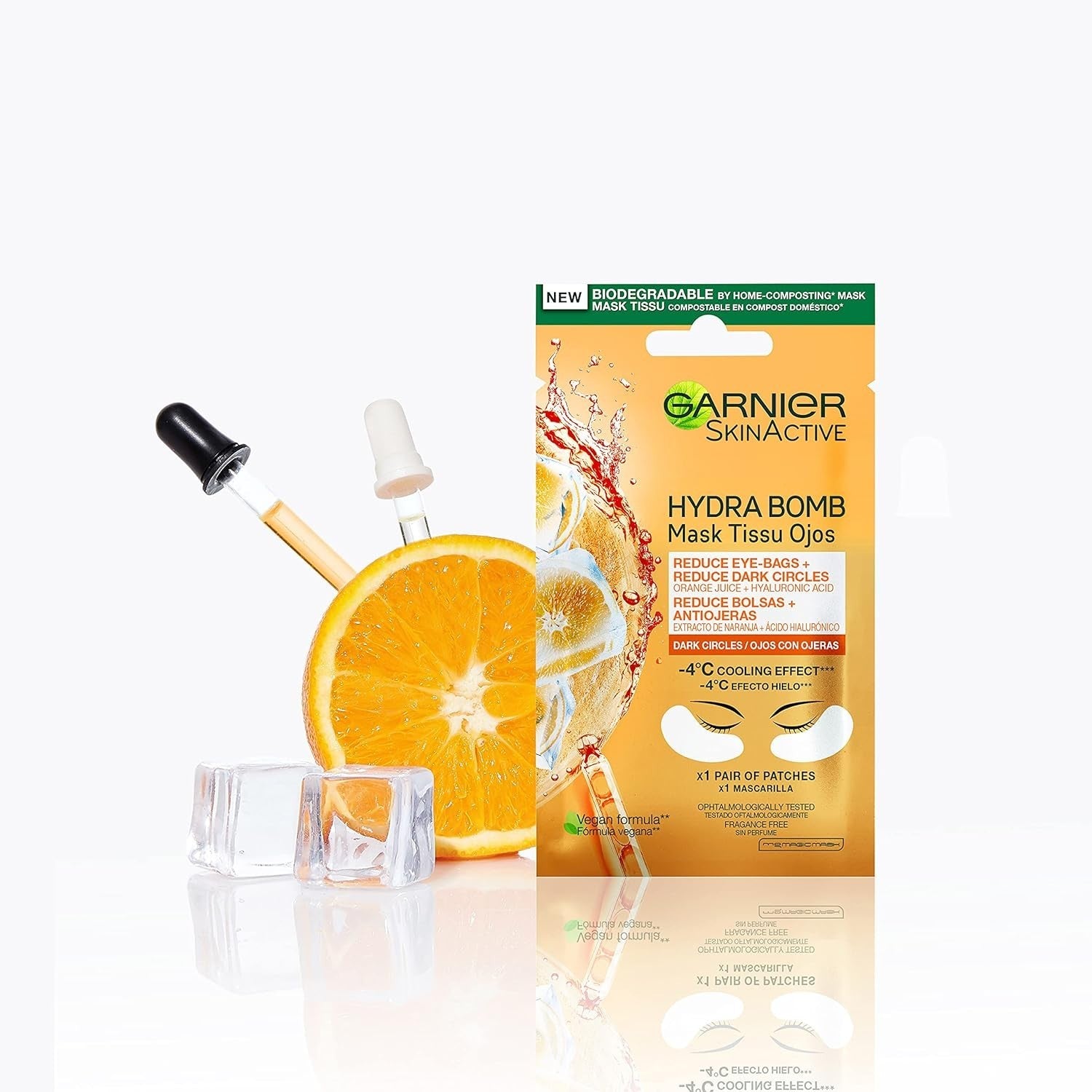 GARNIER SKINACTIVE anti-fatigue eye mask with orange extract and hyaluronic acid x 2 patches