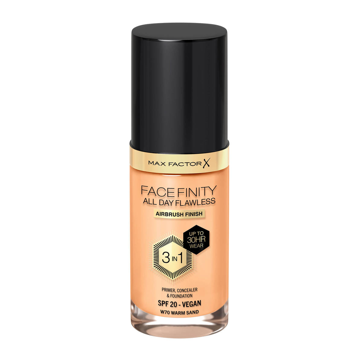 MAX FACTOR FACEFINITY 3IN1 primer, concealer &amp; foundation #70-warm sand 30 ml