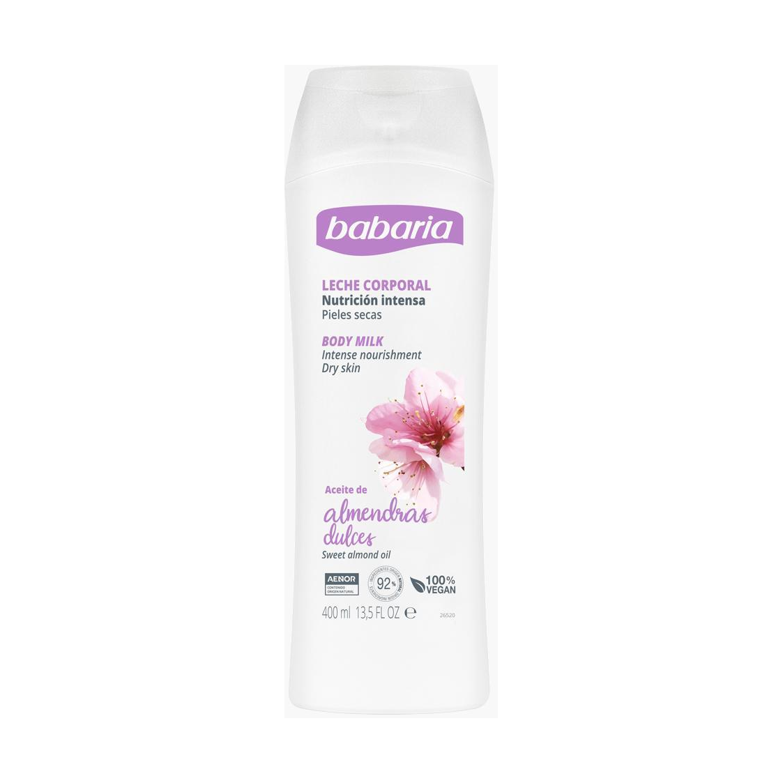BABARIA ALOE VERA REAFIRMANTE body milk 400 ml
