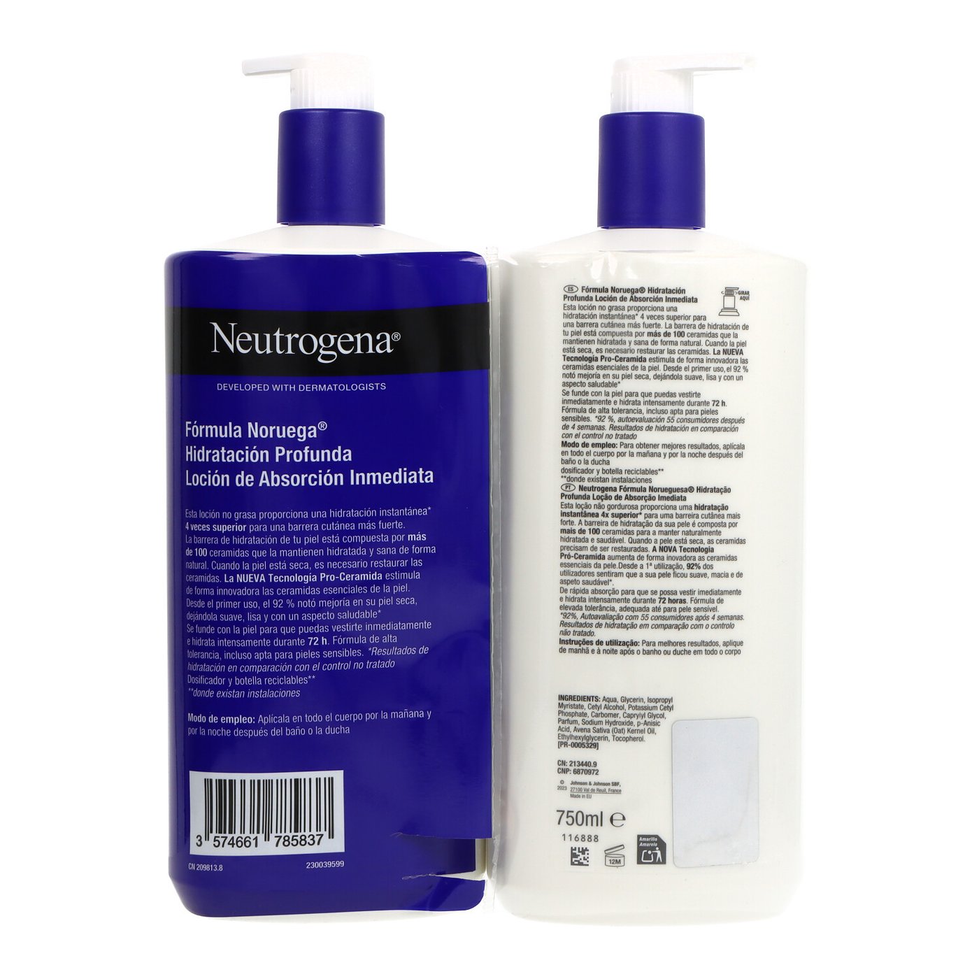 NEUTROGENA DEEP HYDRATION dry skin lotion pack 2 x 750 ml